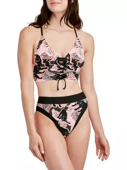 Удлиненный лиф бикини со шнуровкой BCBGeneration Peach