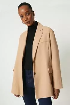 Удлиненный пиджак с двумя пуговицами Debenhams, бежевый