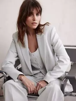 Удлиненный смокинг- блейзер Mint Velvet, серый