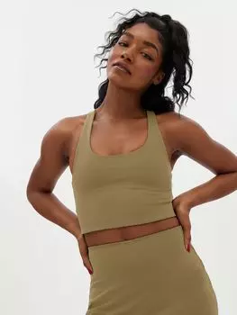 Удлиненный спортивный бюстгальтер Paloma Girlfriend Collective, артишок