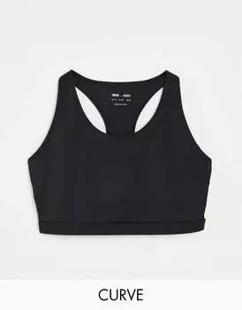 Удлиненный спортивный бюстгальтер с круглым вырезом ASOS 4505 Curve icon