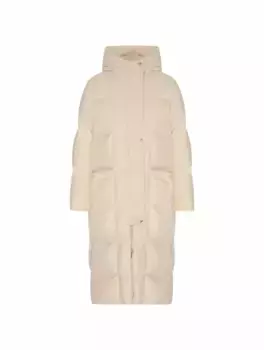 Удлиненный стеганый пуховик Jil Sander, бежевый