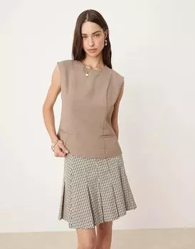 Удлиненный топ в бежевом цвете Abercrombie & Fitch