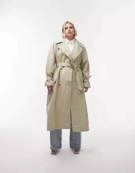 Удлиненный тренч с эффектом потертости Topshop Curve