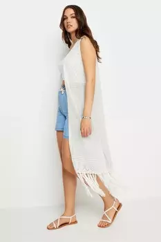 Удлиненный жилет крючком Long Tall Sally, белый