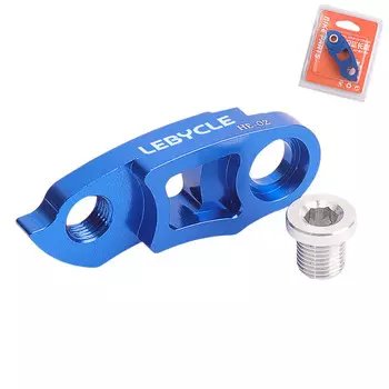 Удлинитель хвостового крюка рамы велосипеда LeBycle Удлинитель заднего переключателя Хвостовой крюк, совместимый с аксессуарами для модификации и обновления маховика (в коробке - синий с винтами)