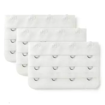 Удлинители бюстгальтера Эластичные удлинители бюстгальтера 3 ряда, 4 крючка, 3 шт. ALLEGRA K, белый