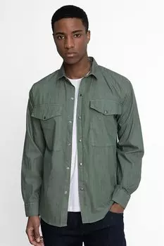 Удобная джинсовая рубашка Relax Fit с двумя карманами и клапанами на кнопках TUDORS