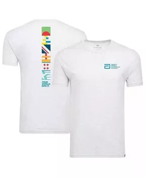 Удобная футболка Tri-Blend для мужчин и женщин White World Marathon Majors Sportiqe, белый