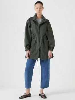 Удобная хлопчатобумажная куртка-парка HUSH, цвет Dark Khaki Green