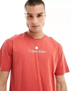 Удобная красная футболка с логотипом Calvin Klein Hero Comfort