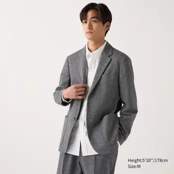 Удобная куртка с принтом UNIQLO, серый