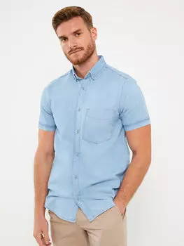 Удобная мужская джинсовая рубашка с коротким рукавом LCW Jeans, открытое индиго родео