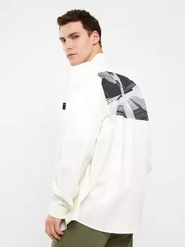 Удобная мужская куртка-рубашка из габардина с длинным рукавом LCW Casual, камень