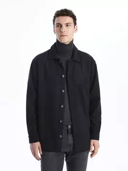 Удобная мужская куртка-рубашка лесоруба с длинным рукавом LCW Casual, антрацит