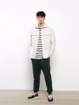 Удобная мужская куртка-рубашка с длинным рукавом LCW Casual