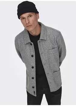Удобная мужская куртка серого меланжа ONSJAX AW JACKET OTW Only & Sons, серый