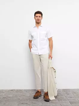 Удобная мужская рубашка с коротким рукавом LCW Vision