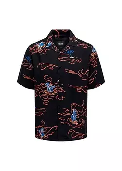 Удобная мужская рубашка темно-синего цвета с рисунком Only & Sons