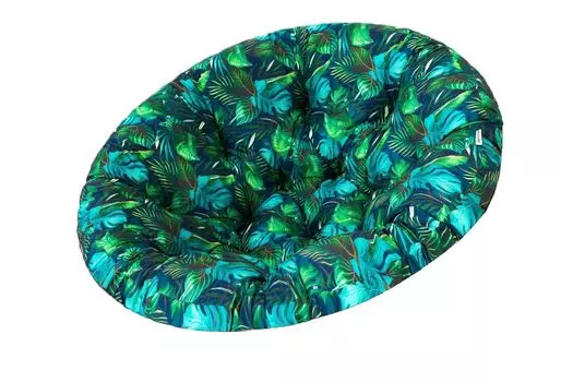 Удобная подушка для садового стула, мягкая подушка для стула Papasan, стильная подушка для стула Jordrup, подушка для стула-кокона, подушка для мебели из ротанга, подушка для садовой мебели диаметром 114 см - синие листья Sales Core