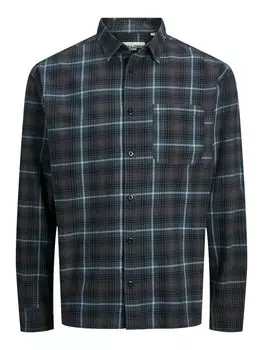 Удобная рубашка на пуговицах JACK & JONES BLAKE, цвет Basalt grey/Light grey/Dark grey