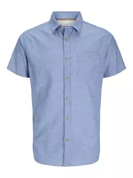 Удобная рубашка на пуговицах JACK & JONES JJAbel, цвет Sky blue/Dark blue
