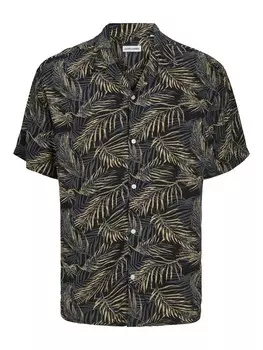 Удобная рубашка на пуговицах JACK & JONES JJEJeff Tropical, черный