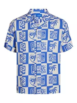 Удобная рубашка на пуговицах JACK & JONES JJLuke Ocean Resort, синий