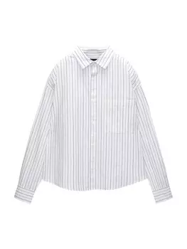 Удобная рубашка на пуговицах Pull&Bear, белый