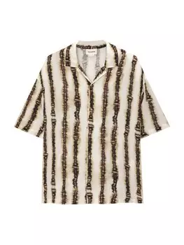 Удобная рубашка на пуговицах Pull&Bear, бежевый