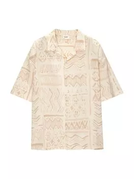 Удобная рубашка на пуговицах Pull&Bear, песочный