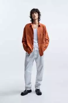 Удобная рубашка, ограниченная серия Zara, оранжевый