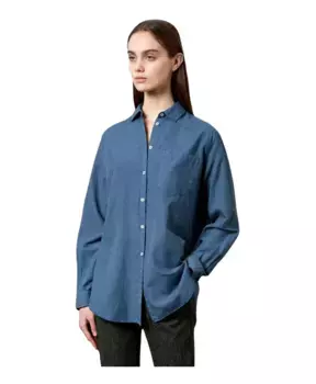 Удобная рубашка с вышитым значком Massimo Alba, синий