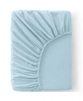 Удобная супермягкая простыня на подкладке из хлопковой фланели - 5 унций Lands' End, синий