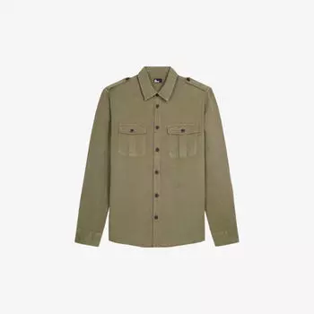 Удобная тканая рубашка с хлястиками на плечах The Kooples, цвет kaki