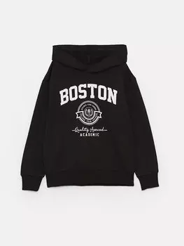 Удобная толстовка для мальчика с принтом LCW Kids, новый черный