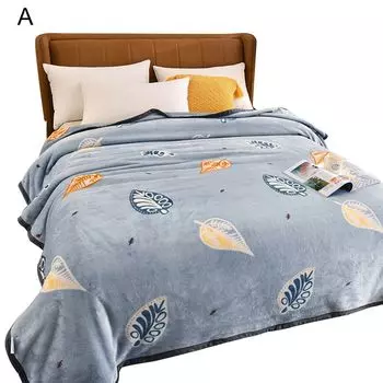 Удобное для кожи одеяло из износостойкого кораллового флиса, удлиненное пушистое одеяло для дома-D Stuttg, мультиколор