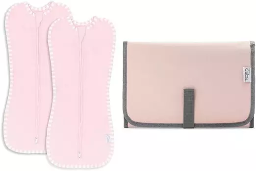 Удобное пеленальное одеяло для маленьких девочек и мальчиков, легкая накидка на молнии, 2 упаковки и портативные подушечки для пеленания в комплекте Comfy Cubs