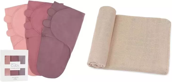 Удобное пеленальное одеяло для маленьких девочек и мальчиков, легко регулируемая упаковка из 3 муслиновых одеял в комплекте Comfy Cubs