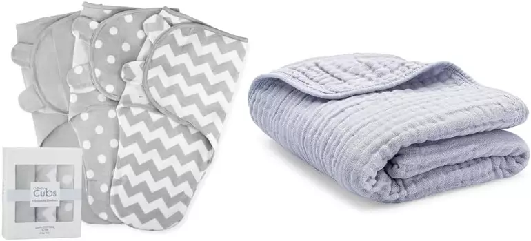 Удобное пеленальное одеяло для маленьких девочек и мальчиков, легко регулируемая упаковка из 3 штук и детское муслиновое одеяло в комплекте Comfy Cubs