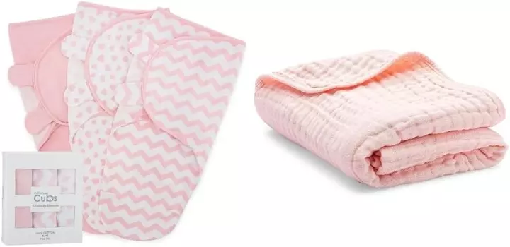 Удобное пеленальное одеяло для маленьких девочек и мальчиков, легко регулируемая упаковка из 3 штук и детское муслиновое одеяло в комплекте Comfy Cubs