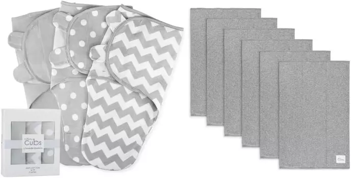 Удобное пеленальное одеяло для маленьких девочек и мальчиков, легко регулируемое, 3 шт., 6 шт., большой комплект из 100 % хлопка Comfy Cubs