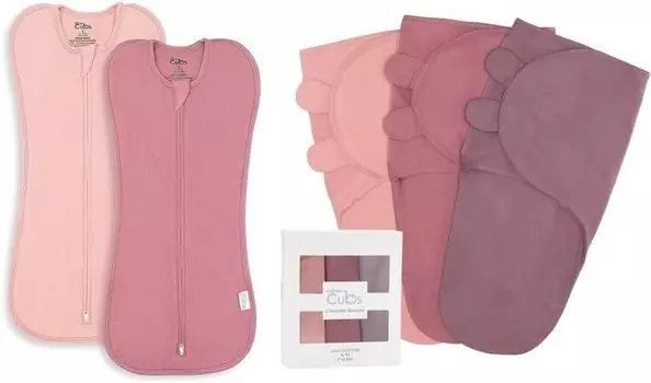 Удобное пеленальное одеяло для маленьких девочек и мальчиков, легкая накидка на молнии, 2 шт. и пеленальное одеяло для маленьких девочек и мальчиков, легко регулируемое, 3 шт. в комплекте Comfy Cubs