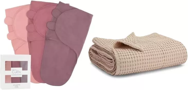 Удобное пеленальное одеяло для маленьких девочек и мальчиков, легко регулируемое одеяло из 3 упаковок из 100% хлопка вафельного переплетения в комплекте Comfy Cubs