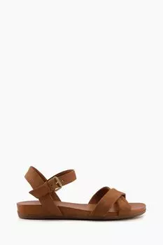 Удобные босоножки Landie со скрещенными ремешками Dune London, коричневый
