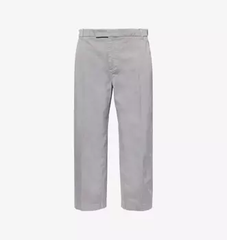 Удобные брюки-чинос с двумя накладными карманами, укороченные, стандартного кроя, из хлопка Thom Browne, серый