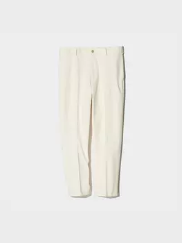 Удобные брюки до щиколотки хлопковые, длинные Uniqlo, цвет 01 белый