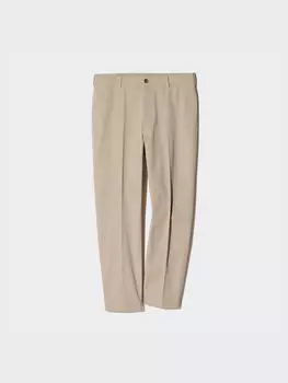 Удобные брюки до щиколотки хлопковые, длинные Uniqlo, цвет 31 бежевый
