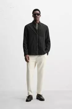 Удобные брюки обычного покроя ZARA, цвет Mid-ecru