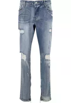 Удобные джинсы 2Y Studios " 2Y Studios Men's 2Y Destroyed Straight Fit Jeans" (1 шт.), синий